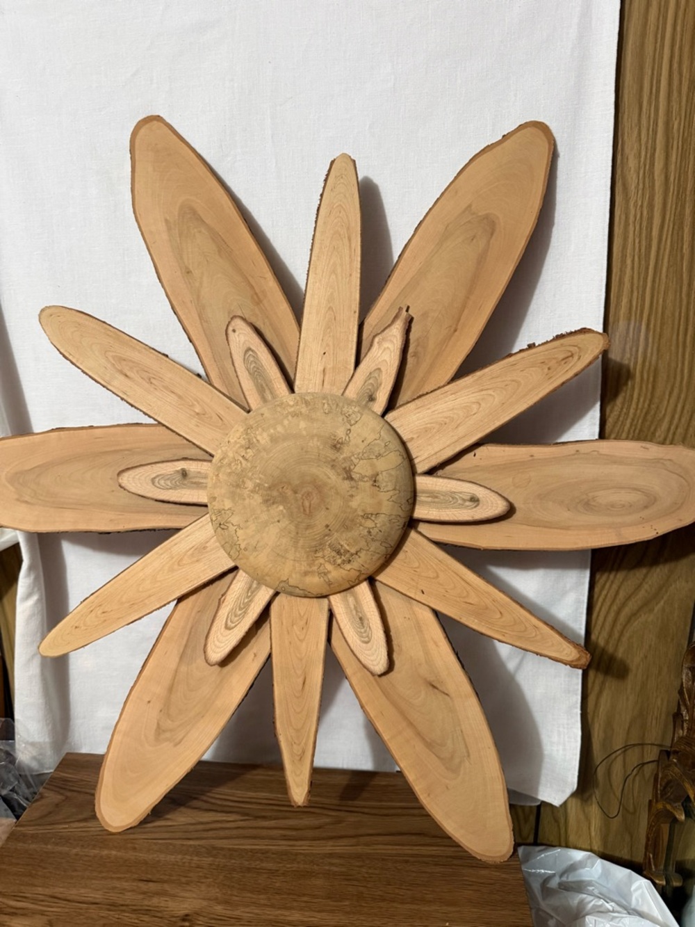 Wooden sunflower